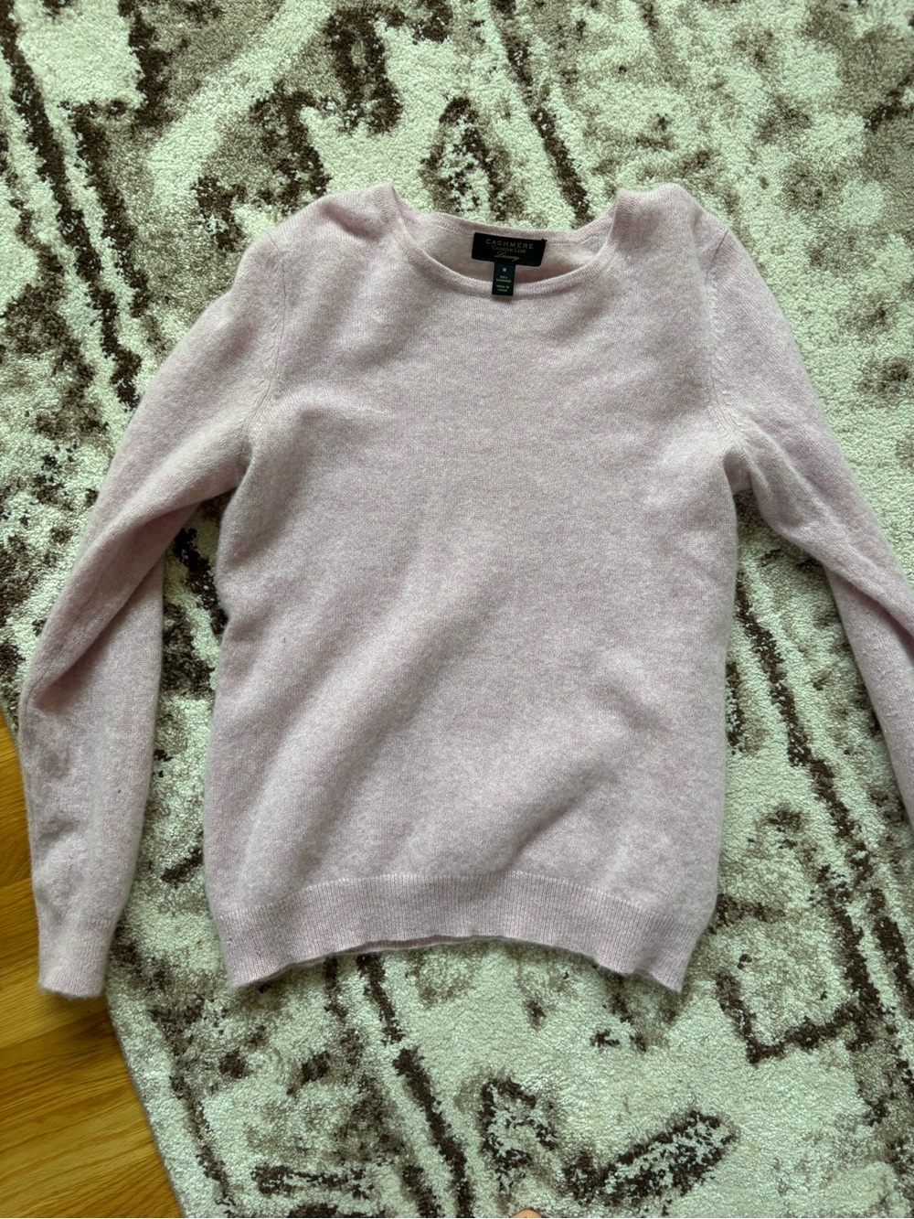 Charter Club Light Pink Crewneck Cashmere Blend Sweater
